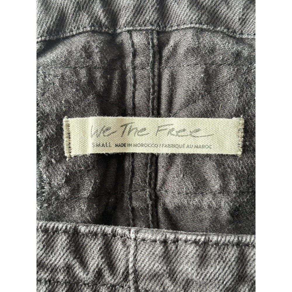 We The Free Overall Dress Womens Small Black Denim Utility Pinafore Mini Pockets - Picture 4 of 7